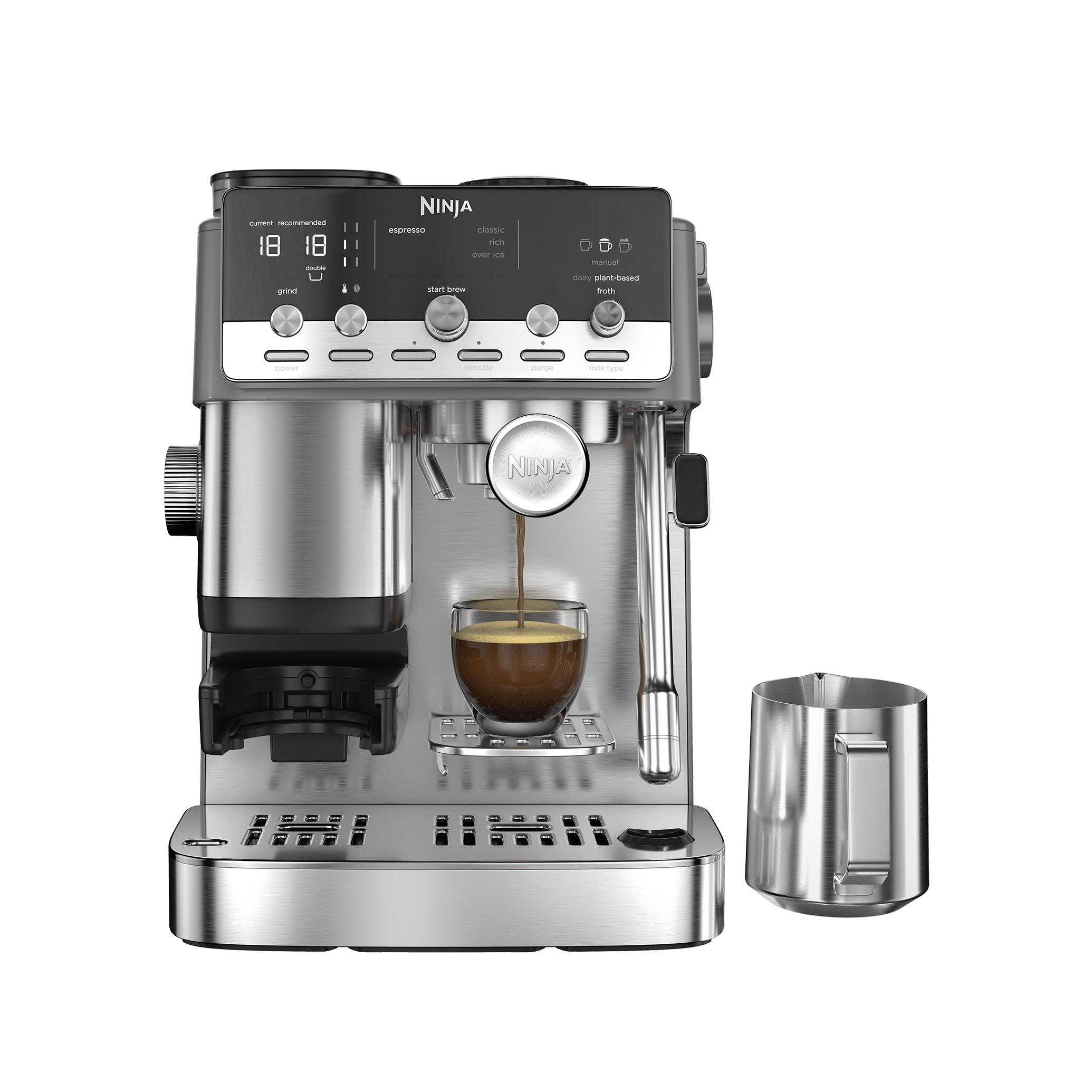 ES352UK_01.png Ninja Luxe Café Mini Plus Espresso Machine in Silver | ES352UK | by SharkNinja - Image 1