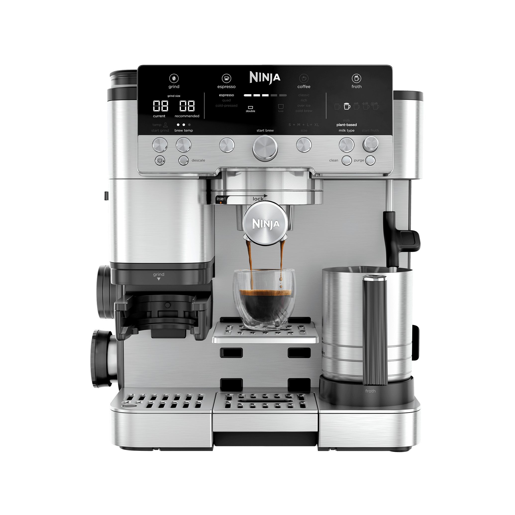 ES655UK_01.png Ninja Luxe Café Premier Plus Series Espresso Machine in Silver | ES655UK | by SharkNinja - Image 1
