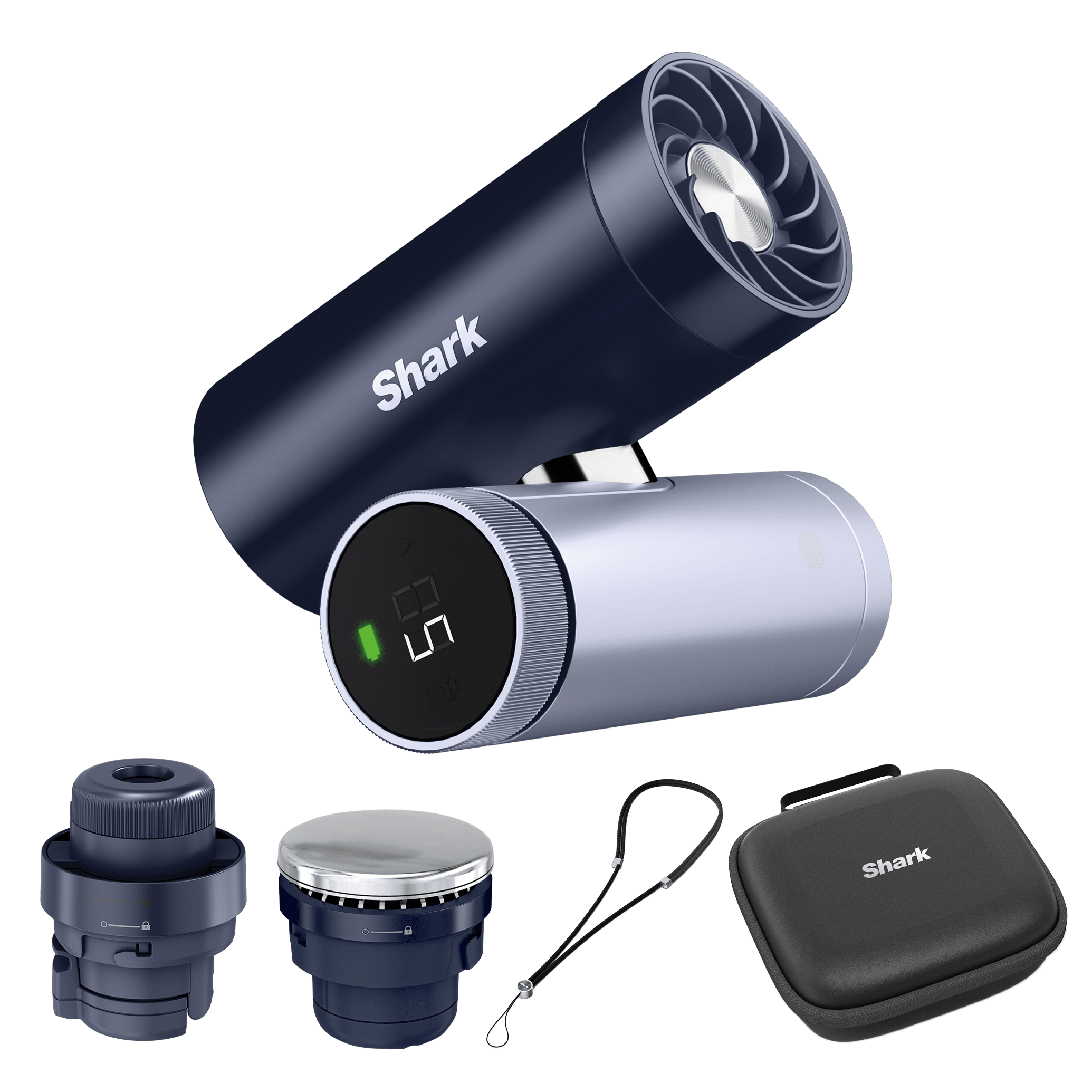 FA025UK_01.png Shark ChillPill 3-in-1 Fan, Mist & InstaChill System with Travel Case – in Midnight | FA025UK | by SharkNinja - Image 1