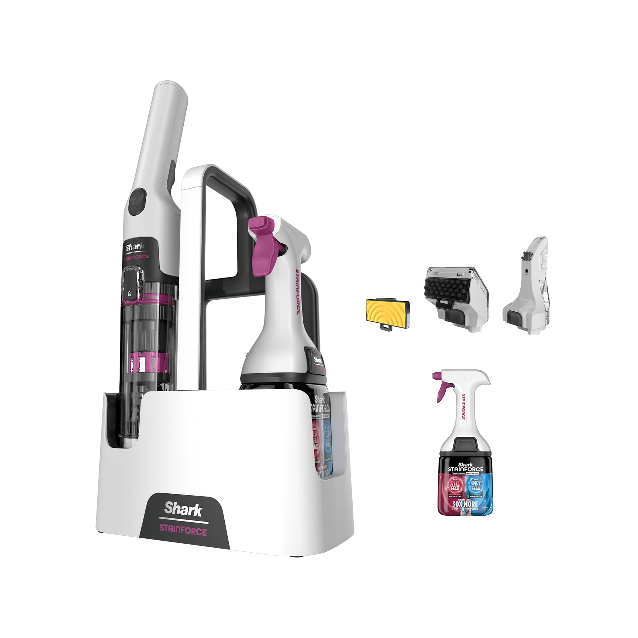 HX100UKT_01.jpg Shark StainForce Cordless Stain-Destroying Spot Cleaner in White | HX100UKT | by SharkNinja - Image 1
