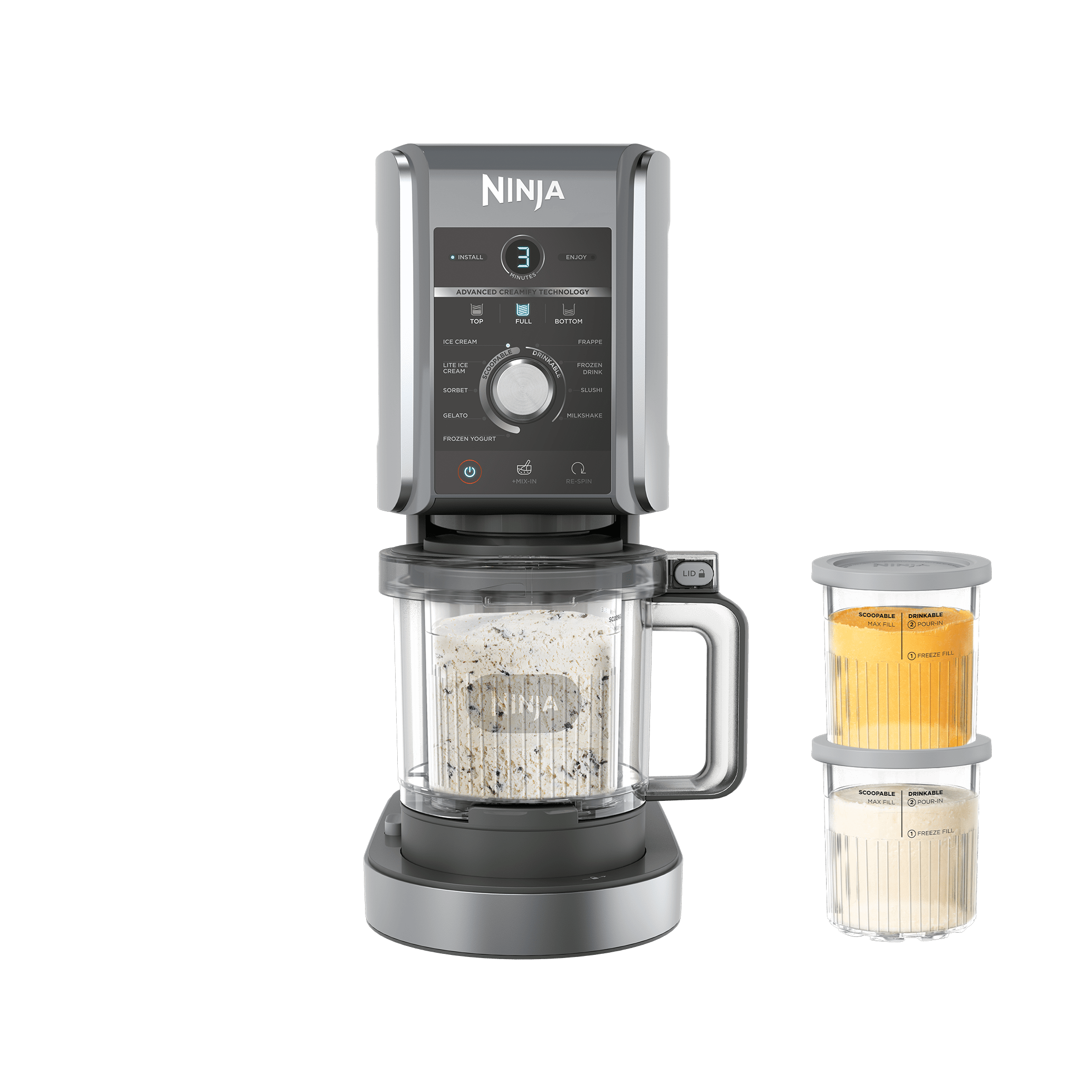 NC501UK_01.png Ninja CREAMi Deluxe 10-in-1 Ice Cream and Frozen Drink Maker in Black/Silver | NC501UK | by SharkNinja - Image 1